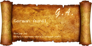 German Aurél névjegykártya